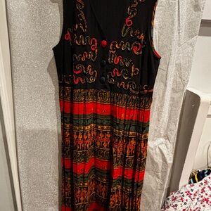Studio C Vibrant Black and Red Maxi Dress